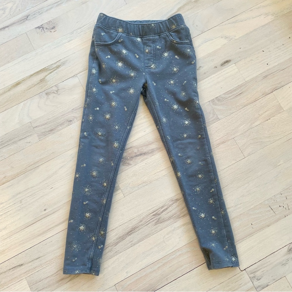 BOGO jumping beans Gray Leggings with Gold Star Print